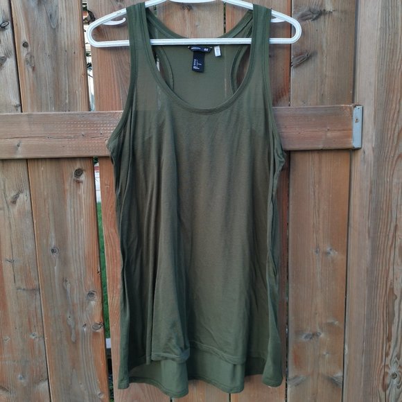 H&M Basic Green Fitted tank top - Size Large - Picture 1 of 3